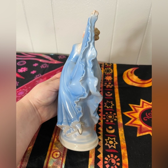 Vintage Germany Porcelain Blue Dancing Lady Woman Vase Planter - Picture 6 of 10
